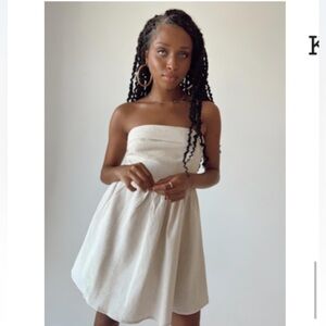 Strapless Linen Mini Dress